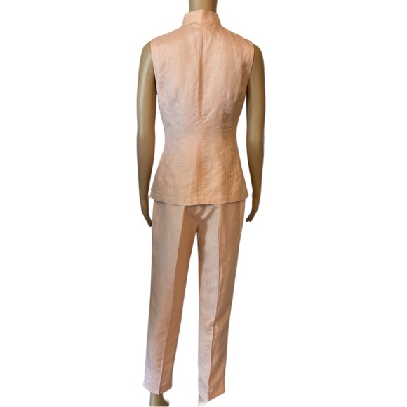 Donna Morgan Peach Embroidery High Rise Pant Set - Picture 7 of 9